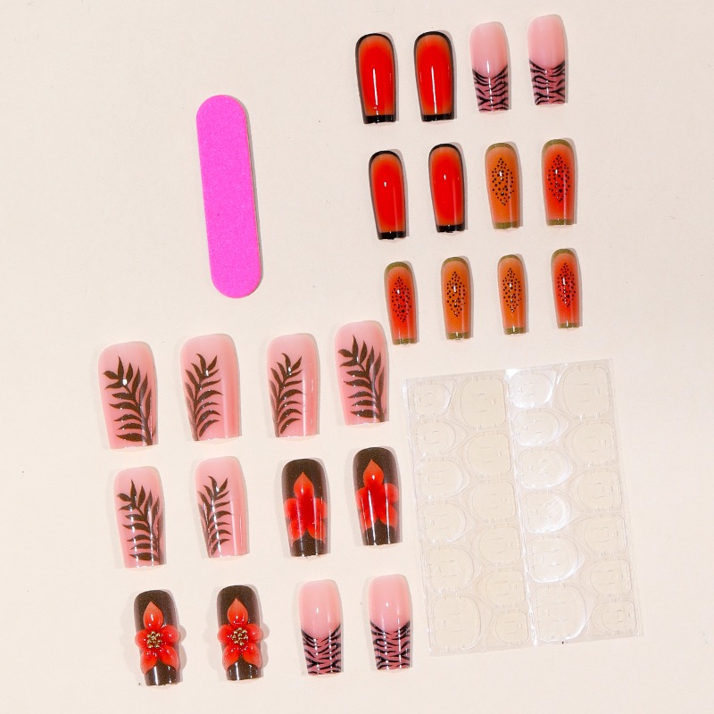 24 stuks tropische medium vier - Nail Art Orange recensie en prijs