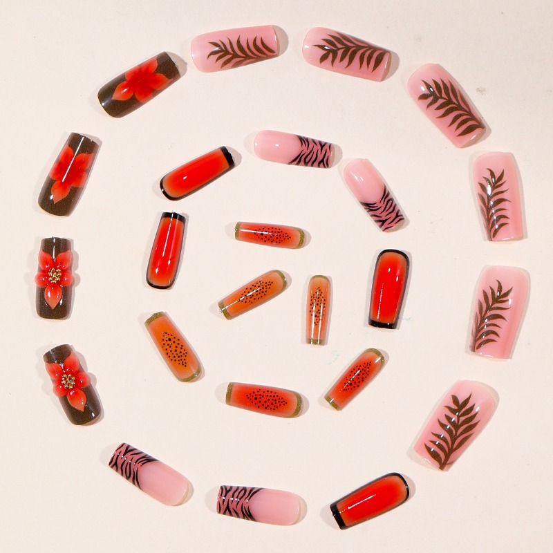 24 stuks tropische medium vier - Nail Art Orange recensie en prijs