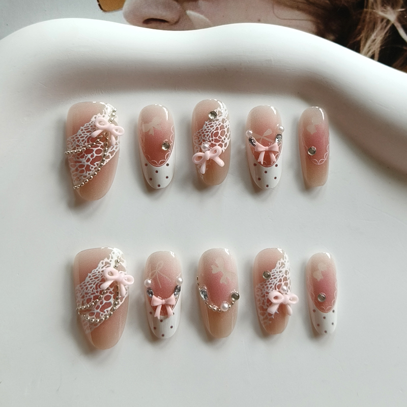 10 stuks Franse stijl 3D strik - Nail Art Press On recensie en prijs