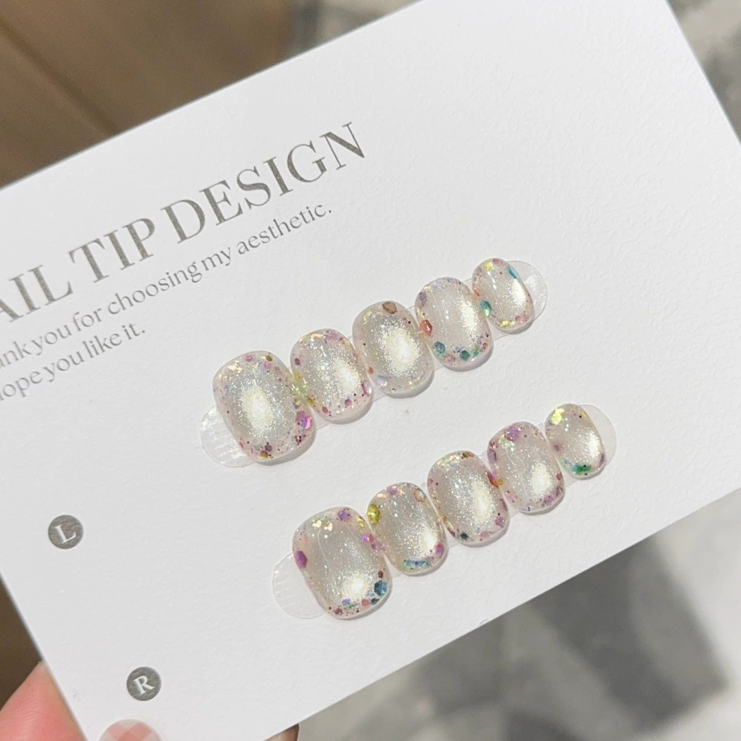 10 stuks korte zomerse kleurri - Nail Art Press On recensie en prijs