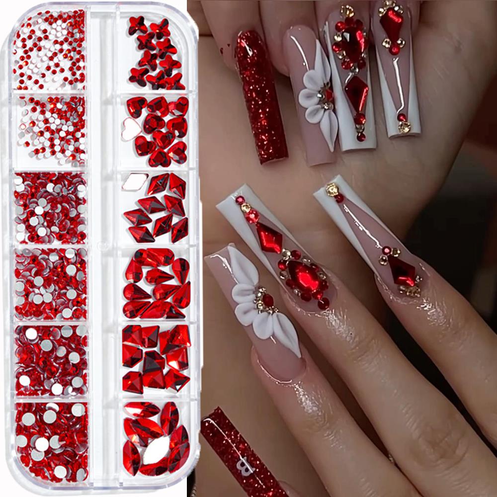 12 Grids 3D Roze Nagelkunst St - Nail Art Valentines Day recensie en prijs