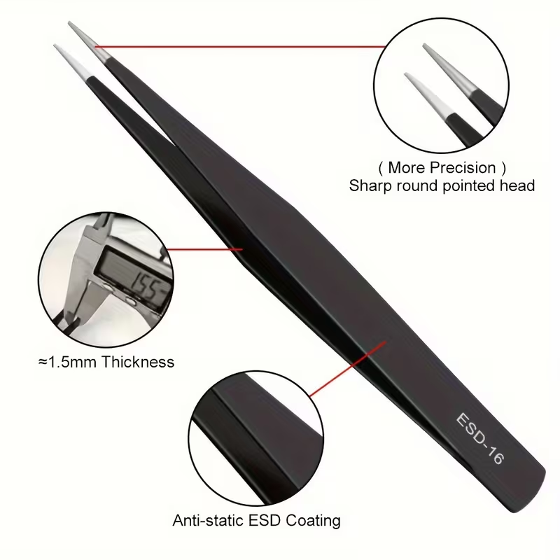 10 stuks precisie-ESD-pincette - Nail Art Ombre recensie en prijs