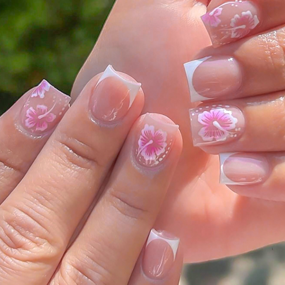 24 Stuks Franse Bloem Kunstnag - Nail Art Press On recensie en prijs