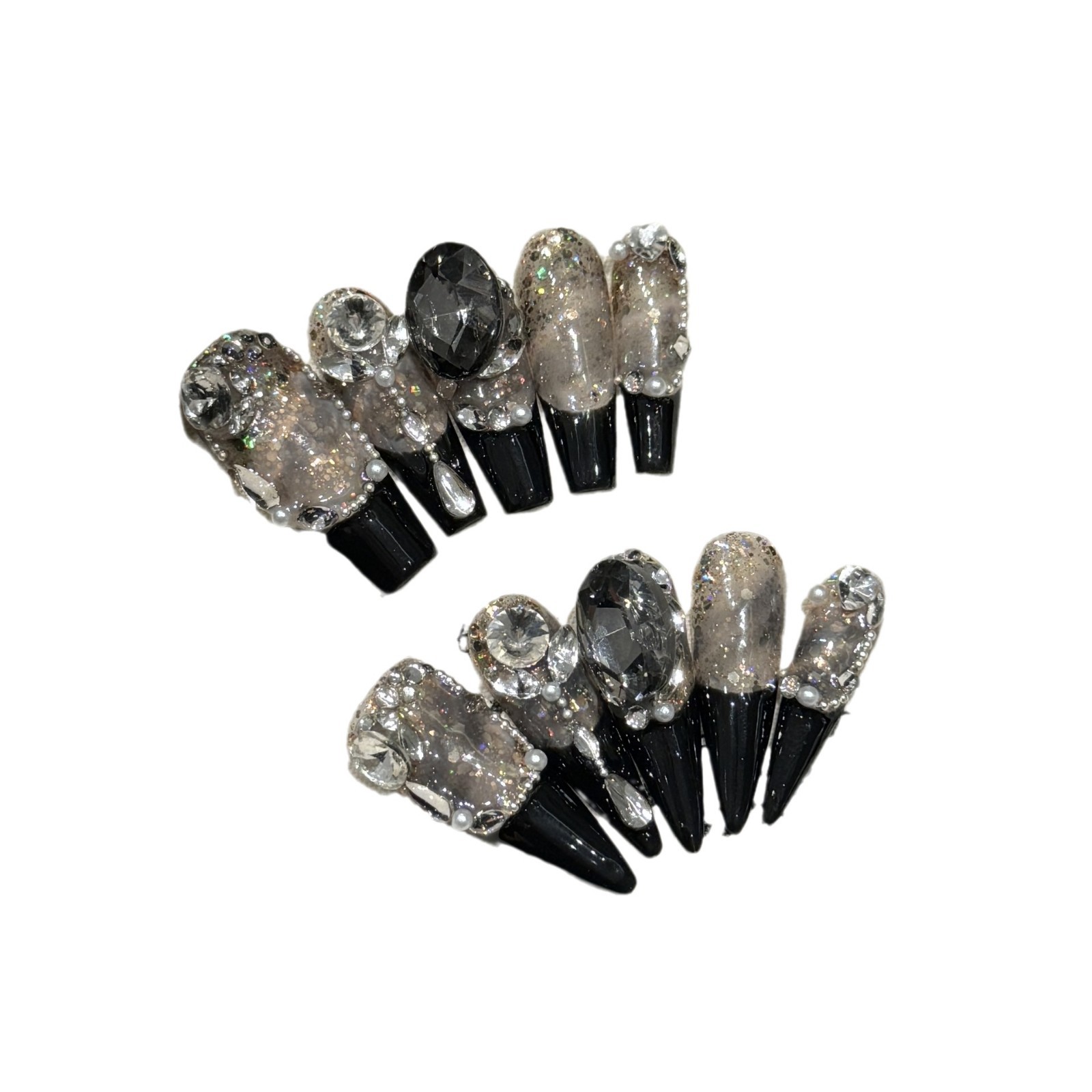 10 stuks zwarte Franse stijl d - Nail Art Press On recensie en prijs
